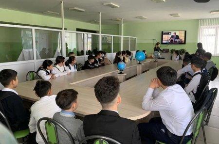 Жоспарға сай 7 "Г" мен 7 "Б" сынып оқушыларына документалды фильм көрсетілді.