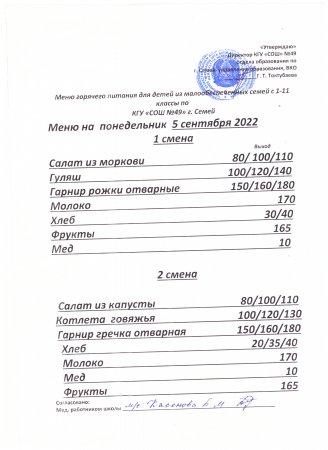 Меню